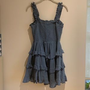 Olivaceous blue dress 100% cotton size L